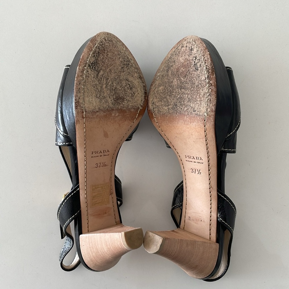 SALE! Prada Sport Black Leather Platform Sandal - Picture 15 of 16
